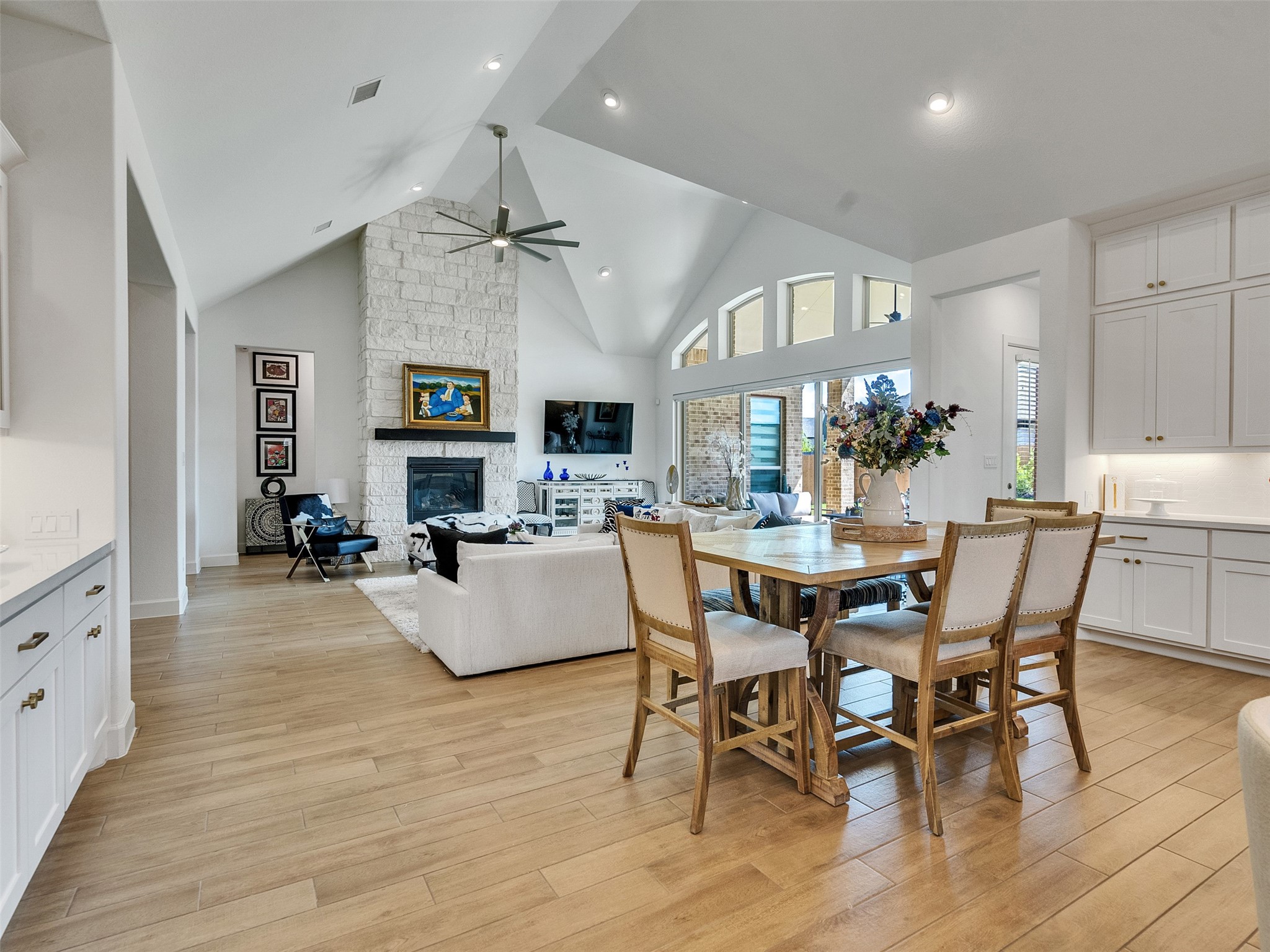 5422 Farm Hill Way Fulshear, TX 77406 - Photo 25 of 50 a view of a dining room with furniture window and wooden floor