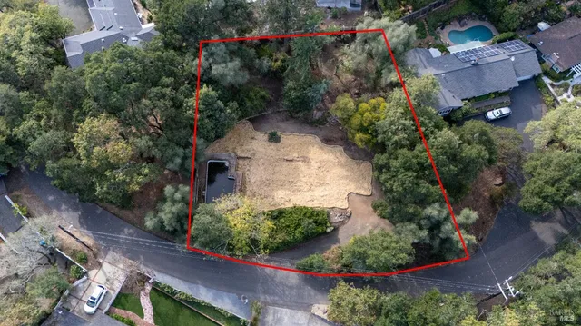 an aerial view of a house