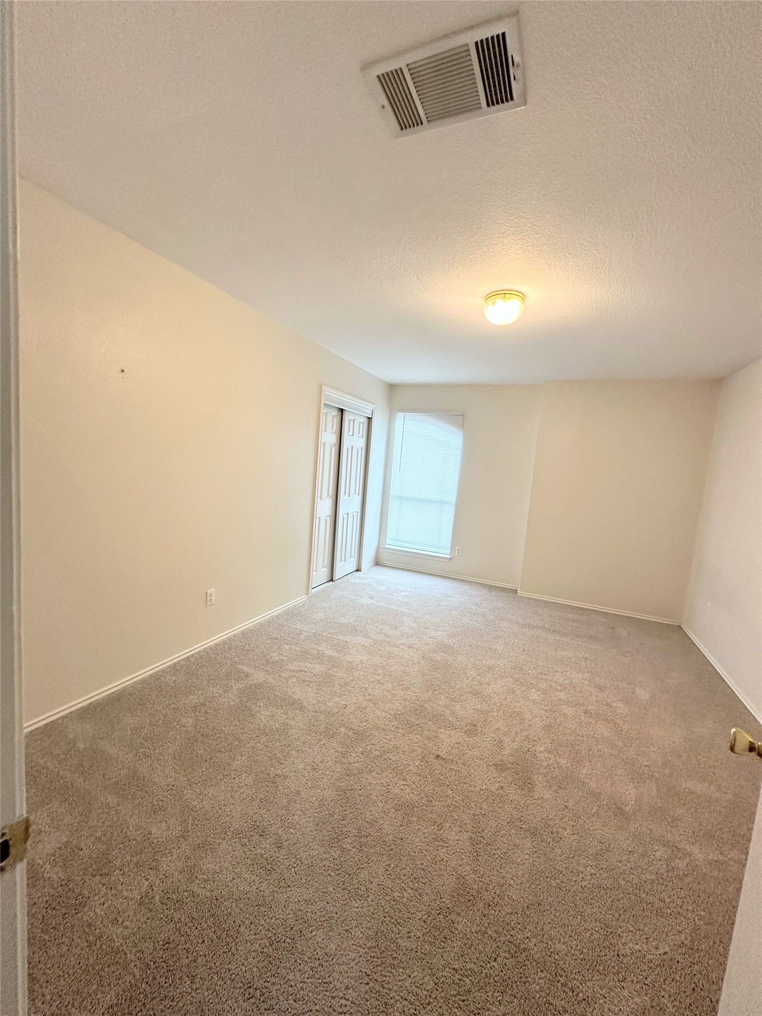 12929 Waynespur Lane Elgin, TX 78621 - Photo 12 of 20 This room features neutral-toned carpet, a window providing natural light, and a closet with bifold doors