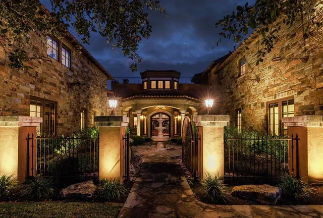 an aerial view of a residential houses