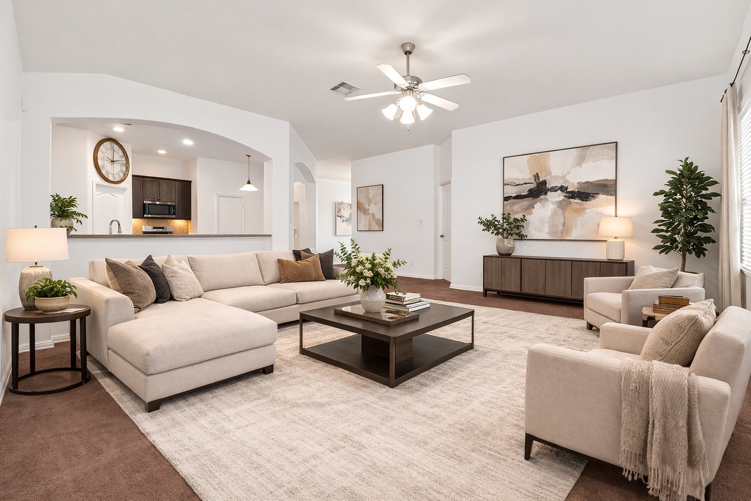 311 Volute Drive Rosharon, TX 77583 - Photo 4 of 21 a living room with furniture and a chandelier