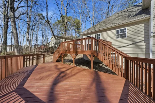 a view of a house with a large window