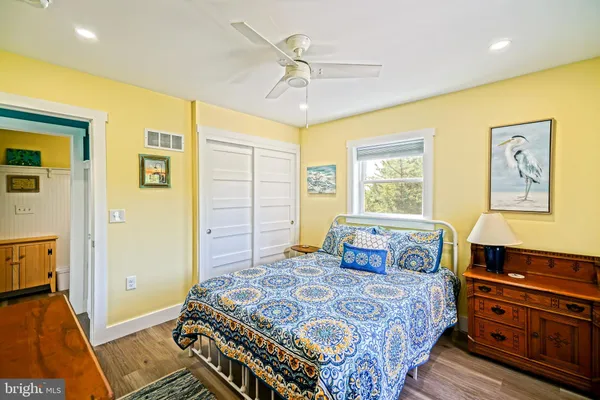 a view of a lake with a big yard