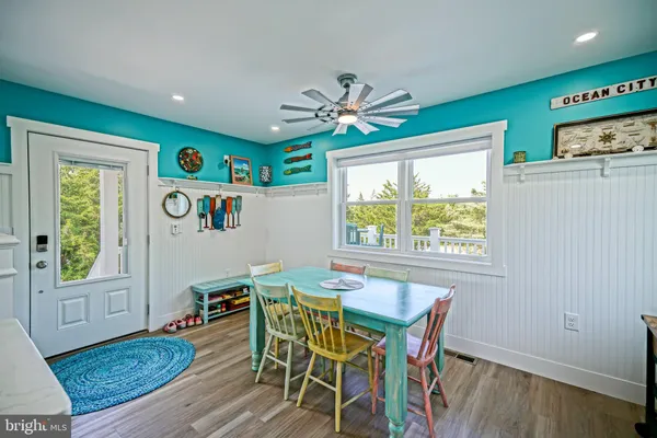 a kitchen with lots of counter top space