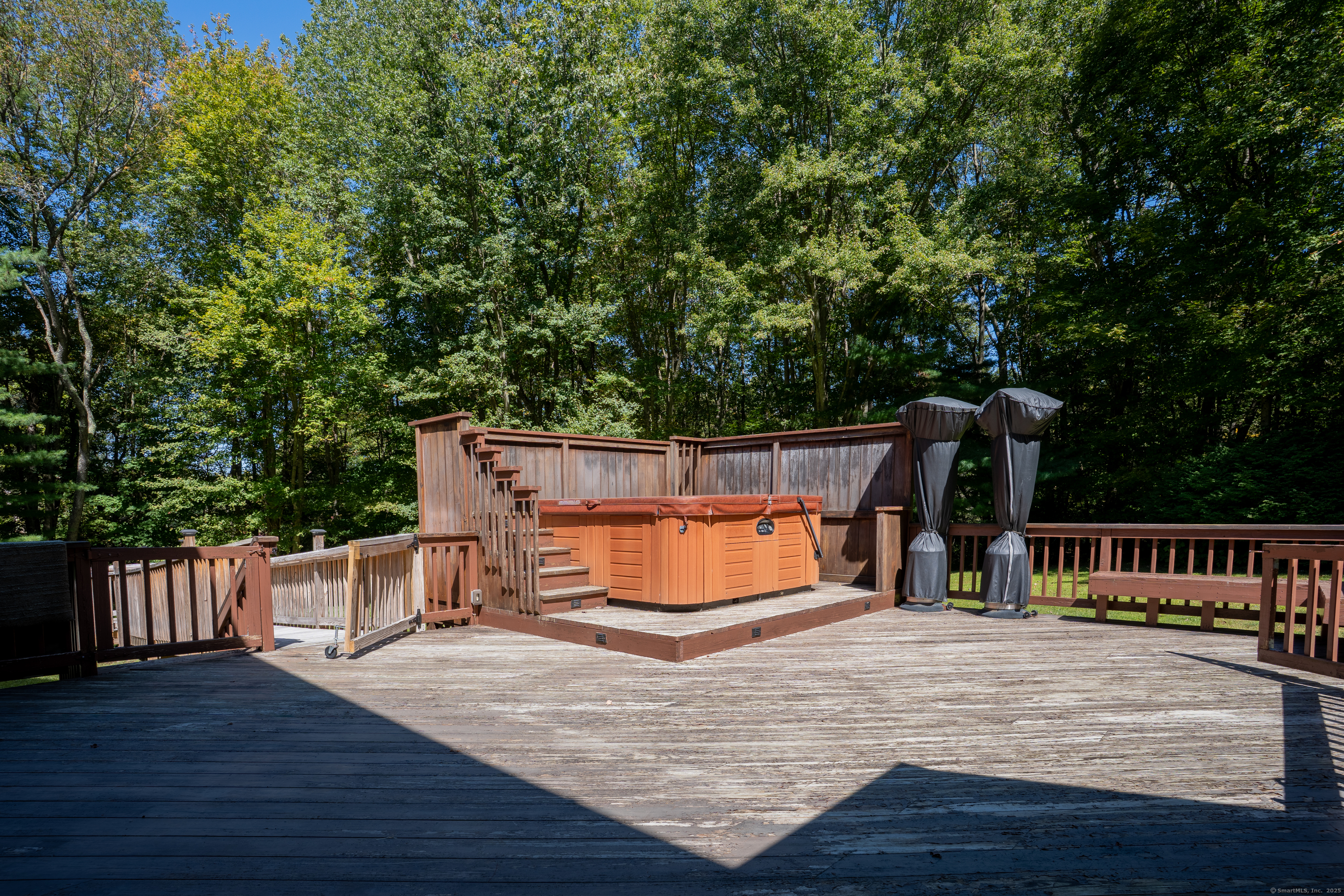124 Bagburn Hill Road Monroe, CT 06468 - Photo 32 of 34 a wooden bench sitting on top of a wooden floor