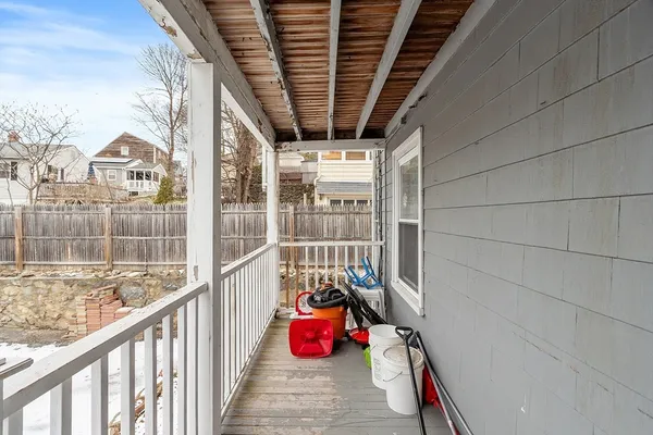a view of porch with seating space