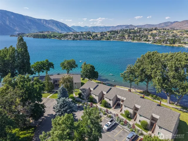 a view of a swimming pool with an ocean view