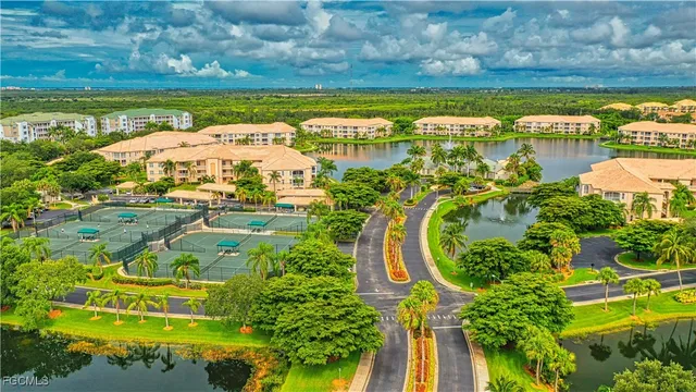 a view of a lake with a city view