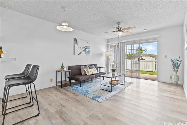a living room with furniture