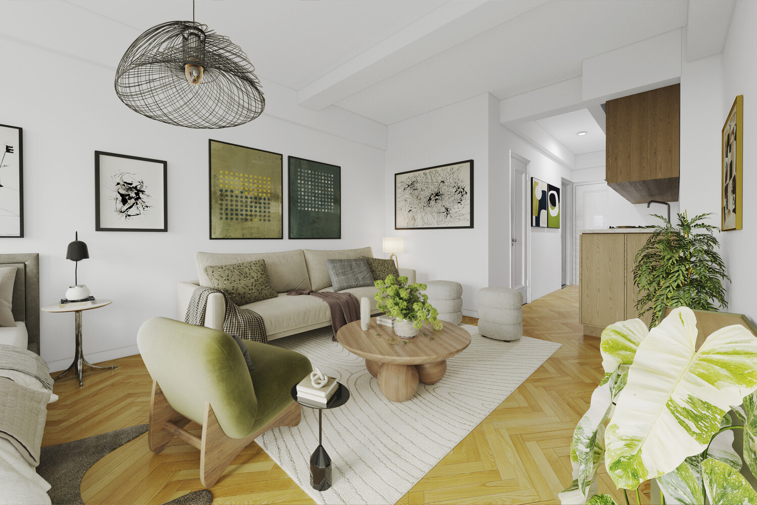 310 Riverside Drive, Unit 511 Manhattan, NY 10025 - Photo 3 of 11 a living room with furniture and wall paintings