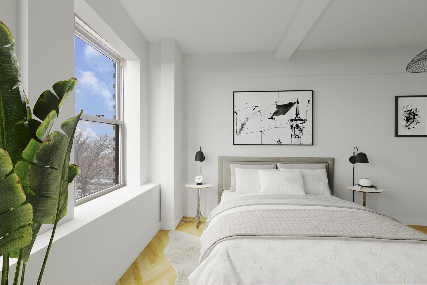 310 Riverside Drive, Unit 511 Manhattan, NY 10025 - Photo 5 of 11 a bedroom with bed and a painting on the wall