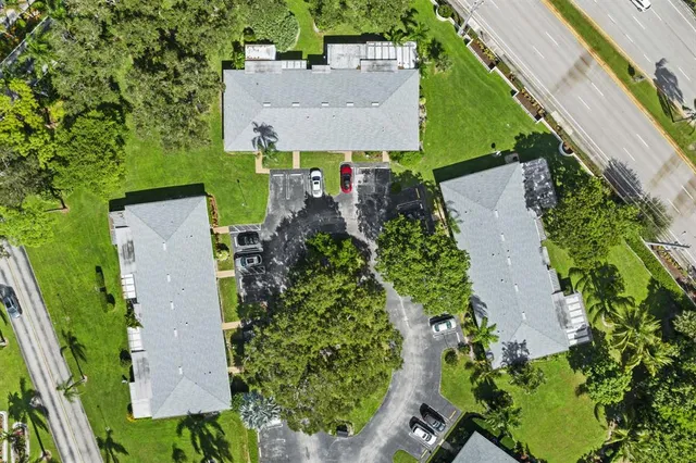 an aerial view of a house