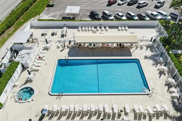 an aerial view of a house with a garden