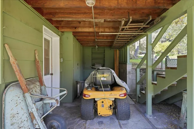 a view of a backyard with a garden