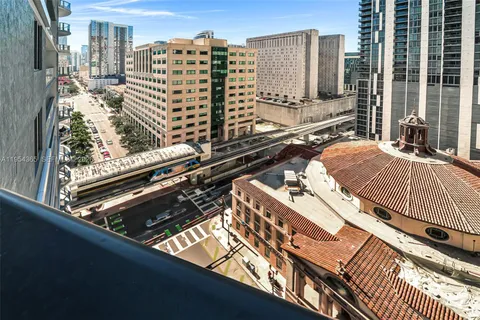 a view of city from balcony