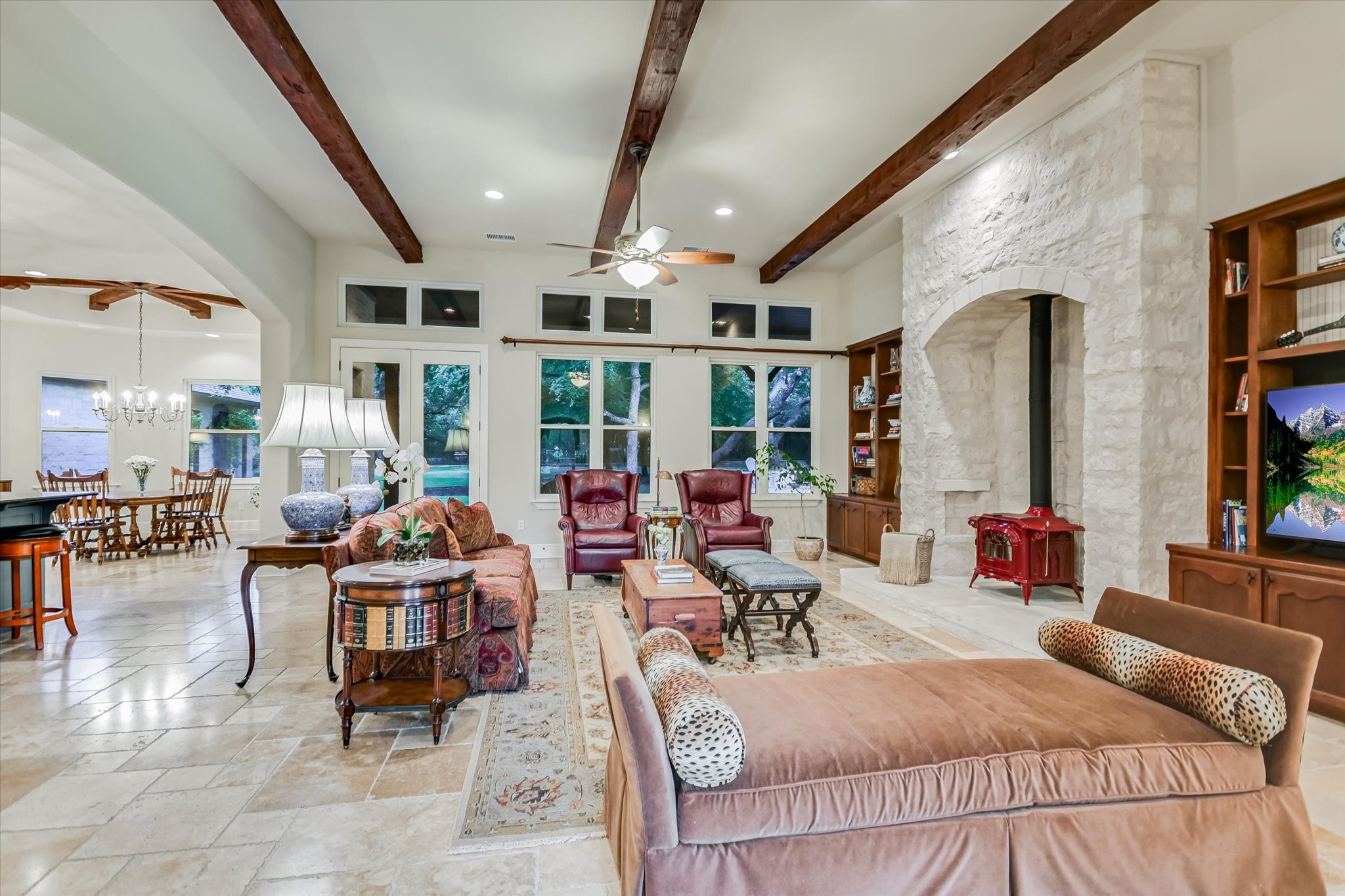 112 Gabriel Vista East Georgetown, TX 78633 - Photo 10 of 34 a living room with furniture fireplace and a large window