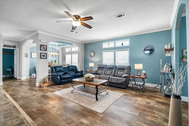 a living room with furniture