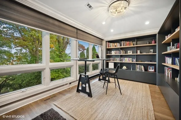 a view of a livingroom with furniture and window