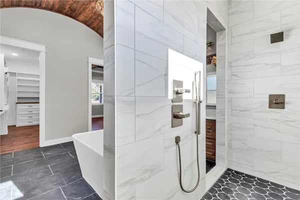 a bathroom with a shower
