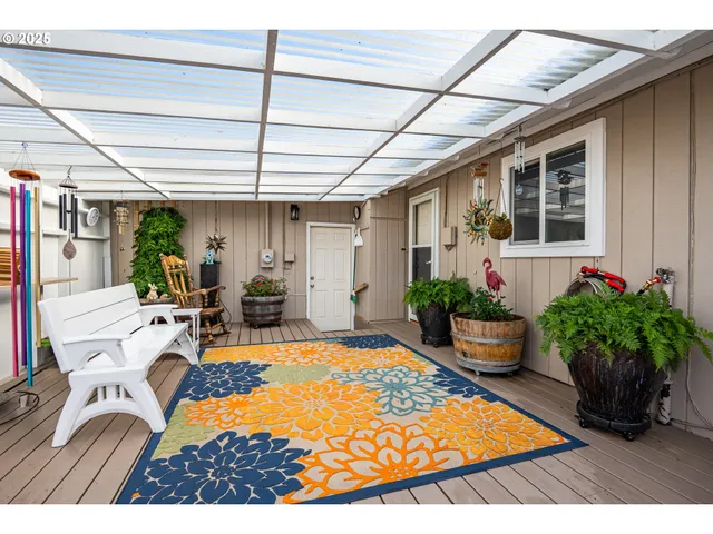 a outdoor space with furniture