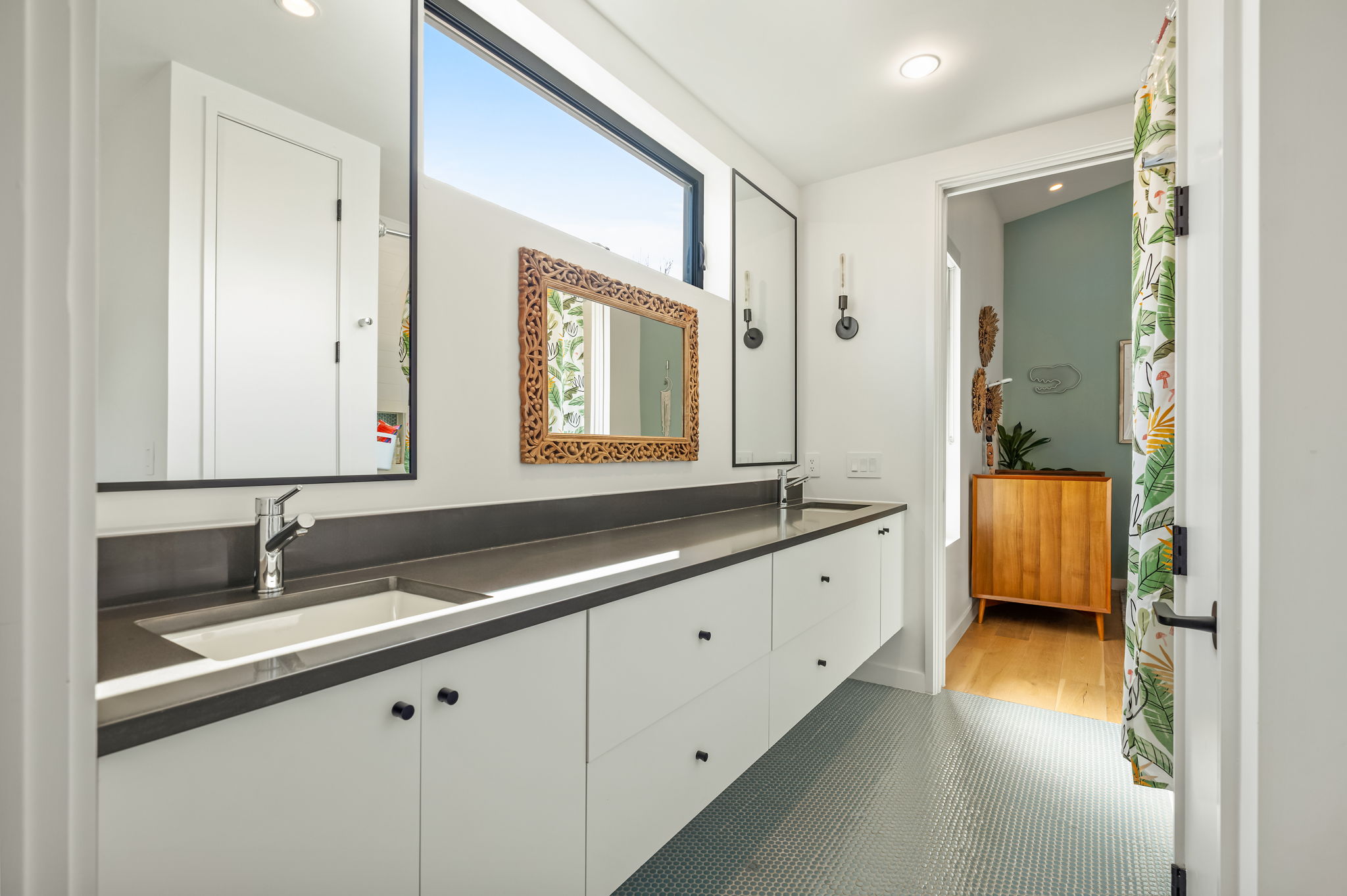 1811 Collier Street Austin, TX 78704 - Photo 27 of 40 Bathroom featuring double vanity and recessed lighting