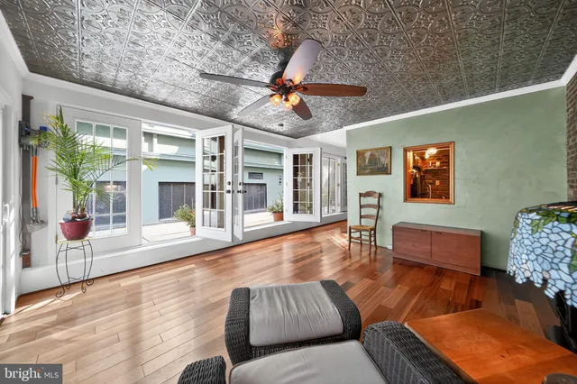 a outdoor living space with furniture and a fireplace