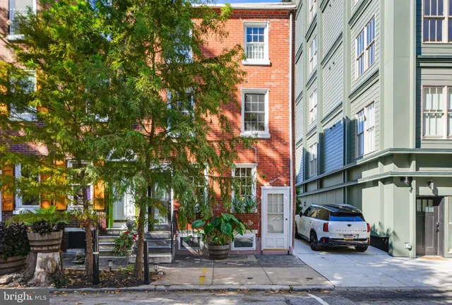a car parked on the side of a street