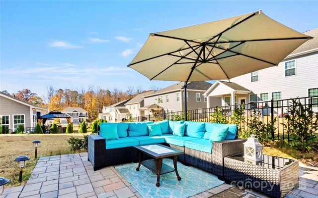 a view of an outdoor sitting area