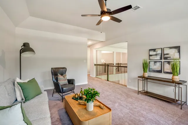 a living room with furniture