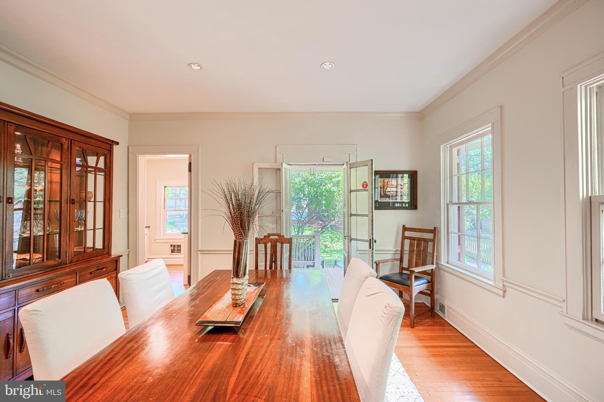207 Hawthorn Road Baltimore, MD 21210 - Photo 29 of 123 Dining room with French doors (open) to back porch