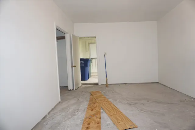 an empty room with closet