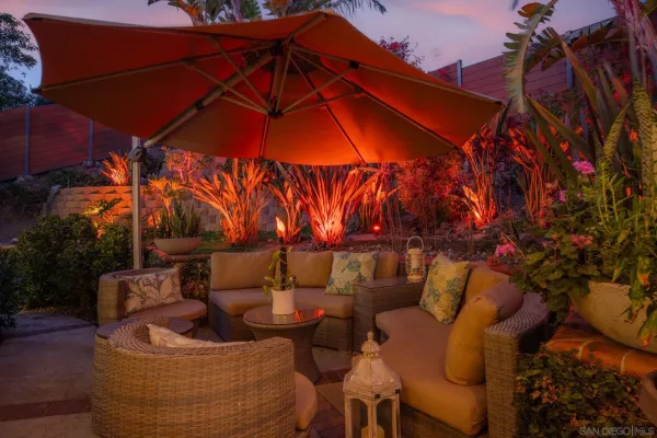 a outdoor living space with furniture