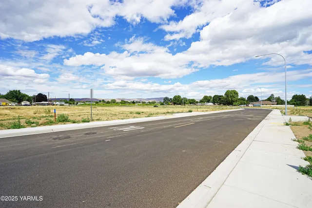 a view of a street with an ocean view