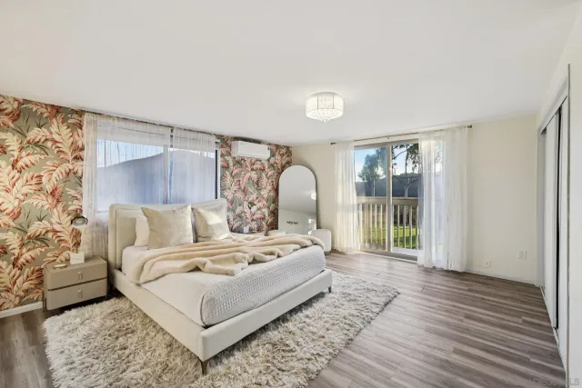 a view of a swimming pool with an outdoor seating