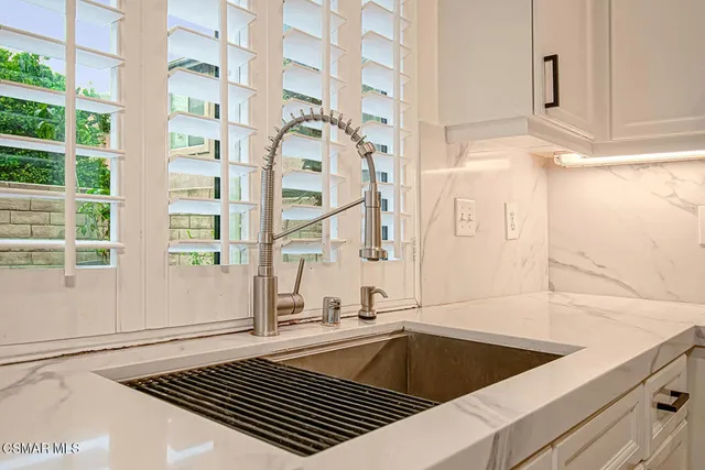 a view of a kitchen counter top space