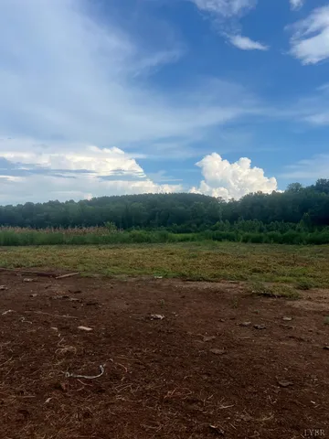 a view of a lake from a yard