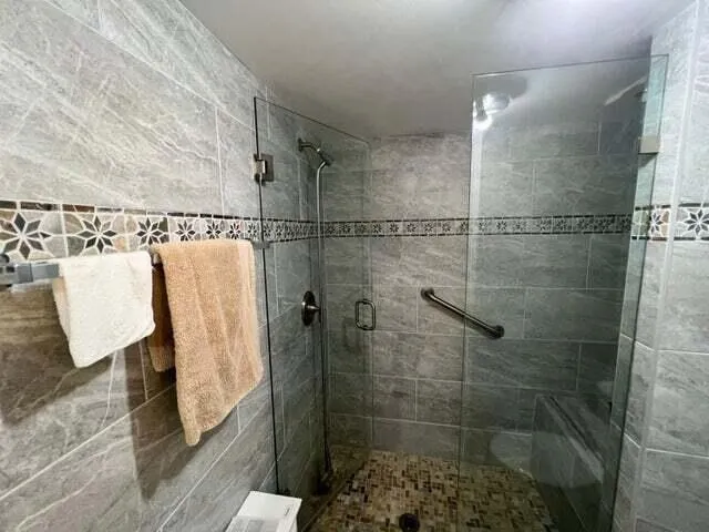 a bathroom with a shower
