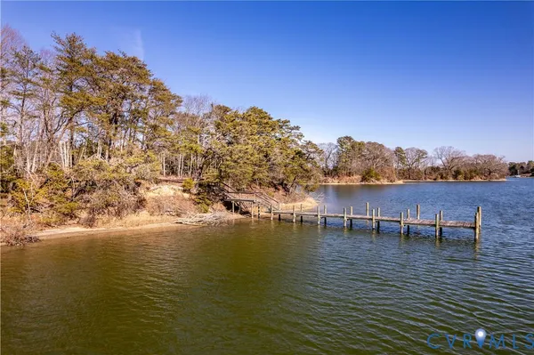 a view of a lake with outdoor space