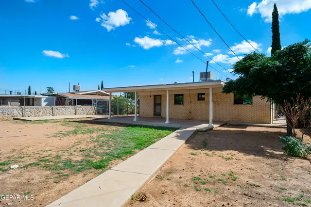 a view of a house with a patio