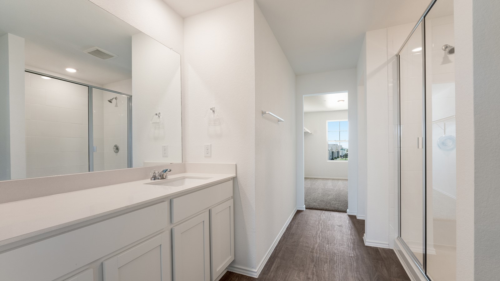 12105 Pike Bend Mustang Ridge, TX 78610 - Photo 14 of 21 a bathroom with a sink and a mirror