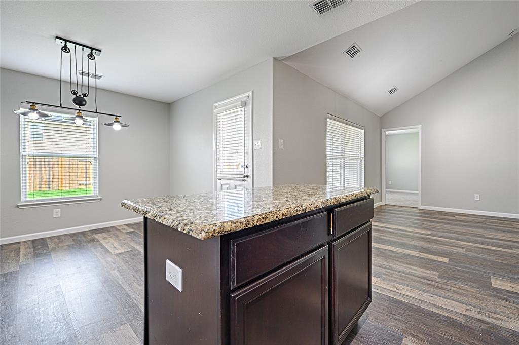 129 Lamont Road Anna, TX 75409 - Photo 15 of 40 a kitchen with granite countertop cabinets a sink and dishwasher