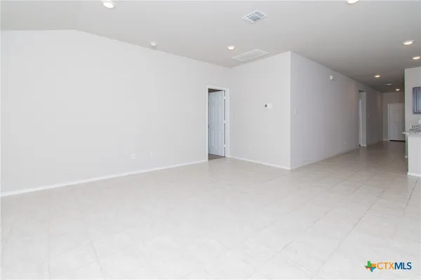 an empty room with closet