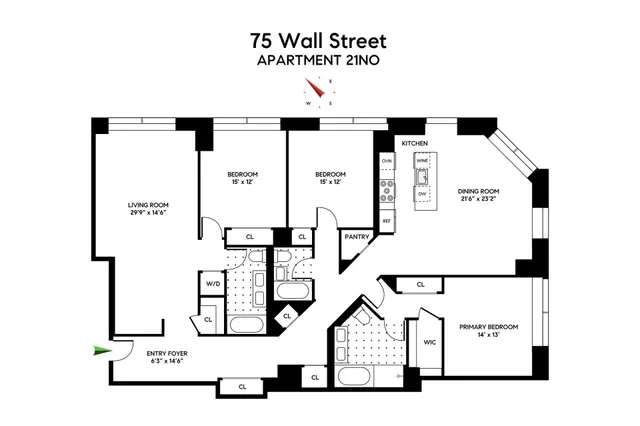 $2,995,000 | 75 Wall Street, Unit 21N/O | Financial District