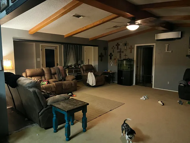 a living room with furniture