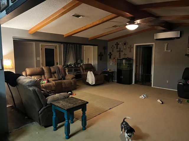 a living room with furniture