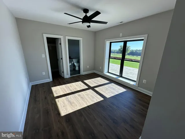 a view of an empty walk in closet