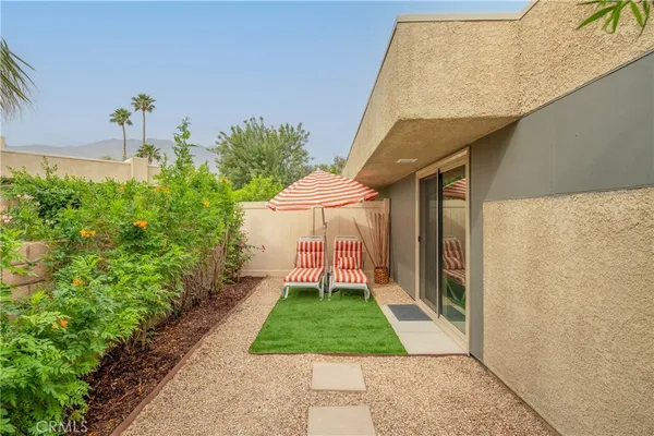 a view of a backyard with plants