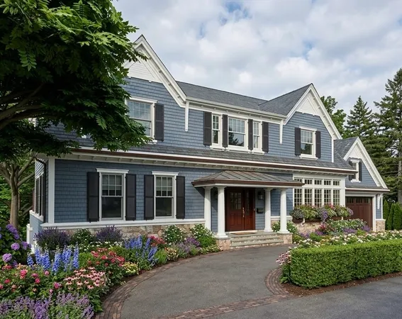 front view of a house with a yard