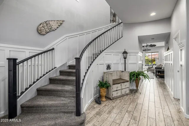 a close view of a stove a microwave and cabinets