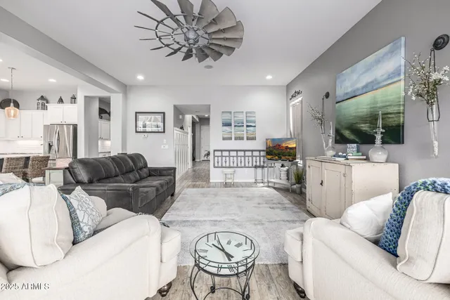 a spacious bedroom with a bed and a walk in closet